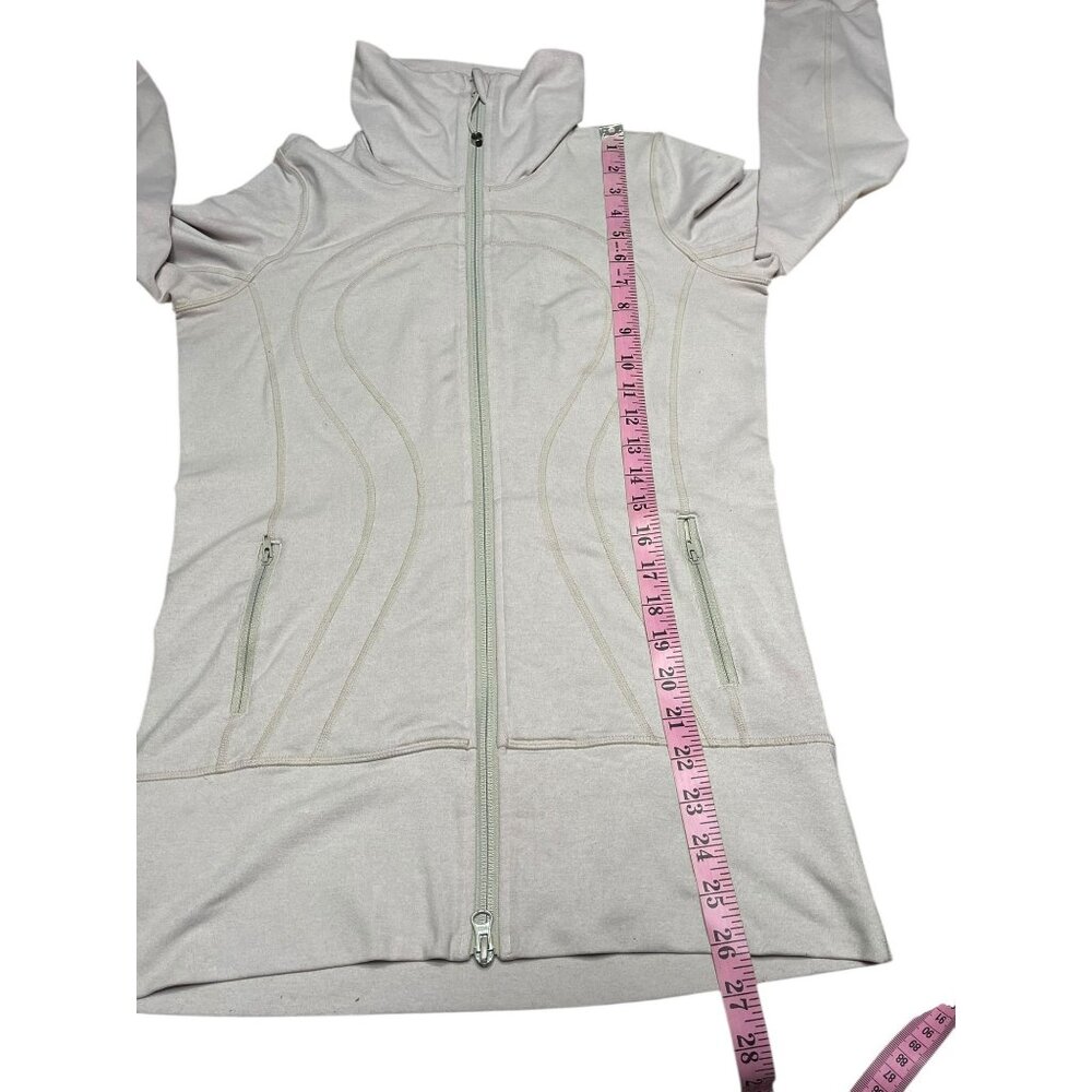 Lululemon Womens Full-Zip Jacket Size 6 Light  Grayish beige color. With Thumbho - Picture 6 of 16